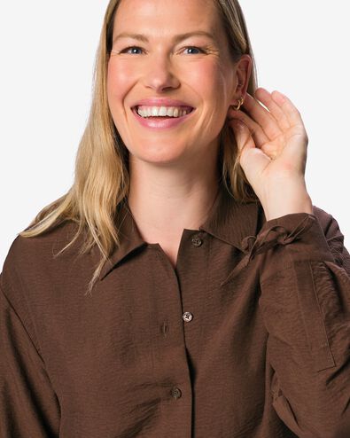 Damenbluse Day, Crinklestoff  braun braun - 36214280BROWN - HEMA