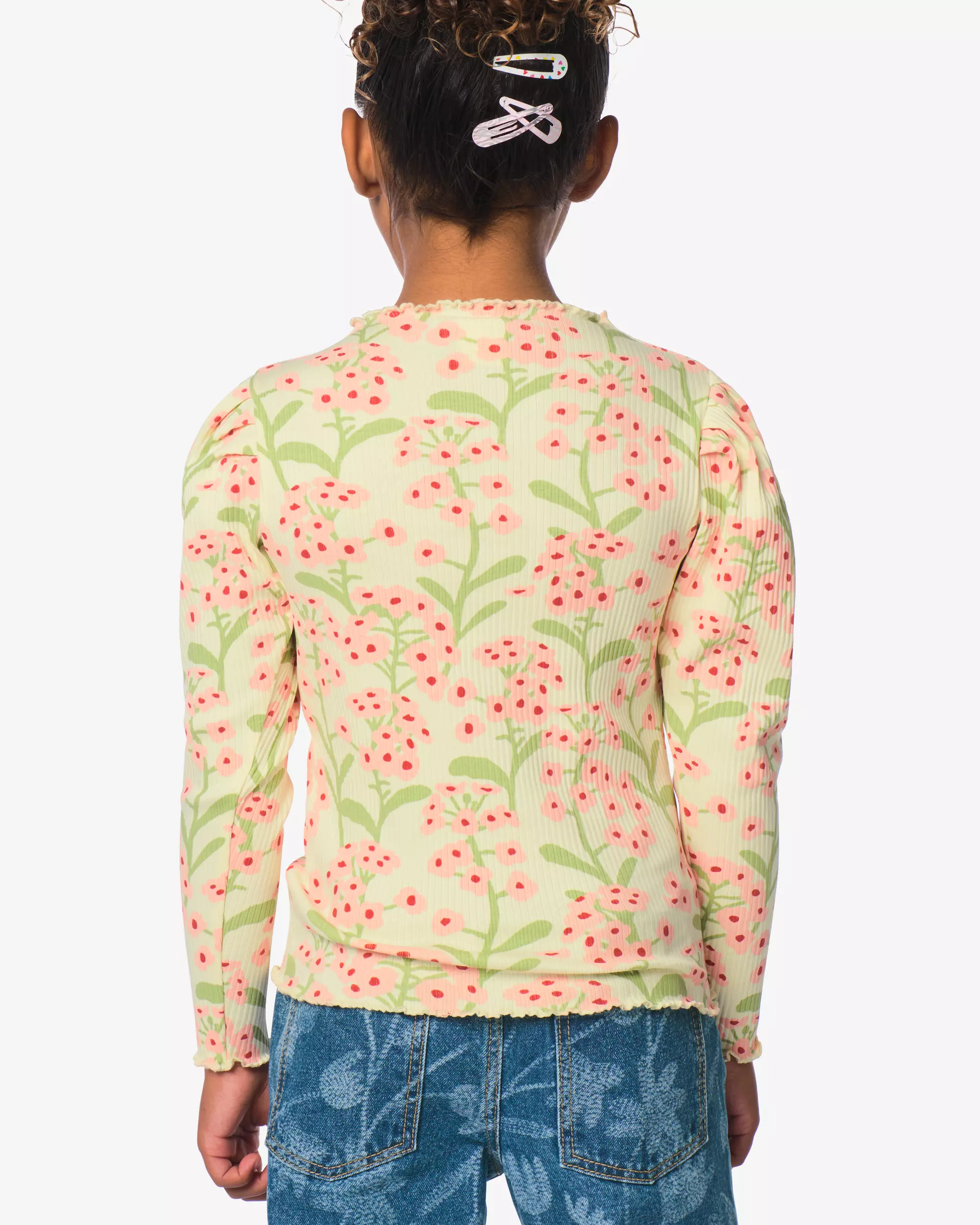 t-shirt enfant côtelé fleurs