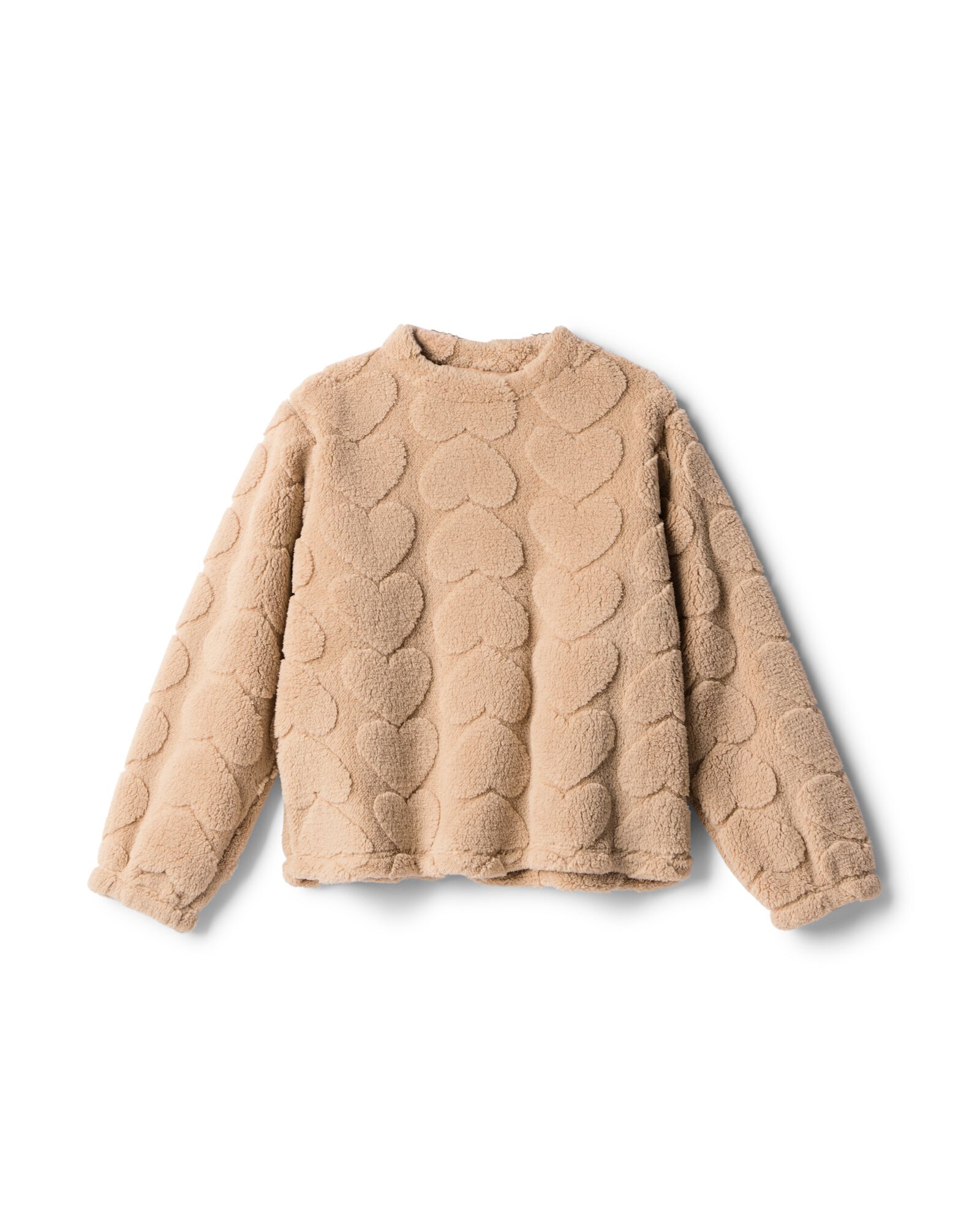 haut femme pelucheux c&oelig;urs marron clair marron clair - 23401333LIGHTBROWN - HEMA