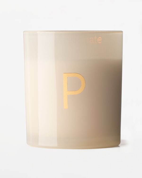 bougie en verre &Oslash;8x9cm lettre P P - 61102675P - HEMA