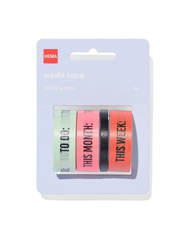 washi tapes - 4 stuks - 14172212 - HEMA