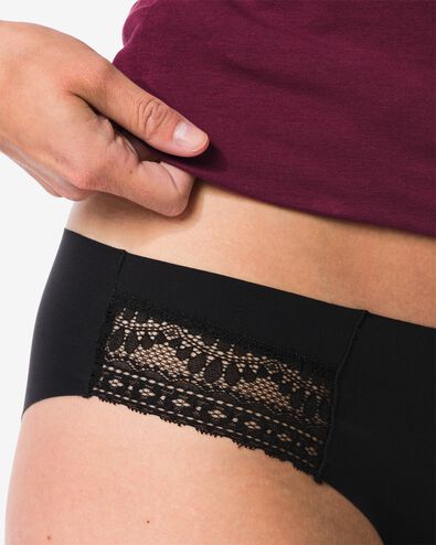 slip br&eacute;silien femme microfibre avec dentelle noir noir - 19640530BLACK - HEMA