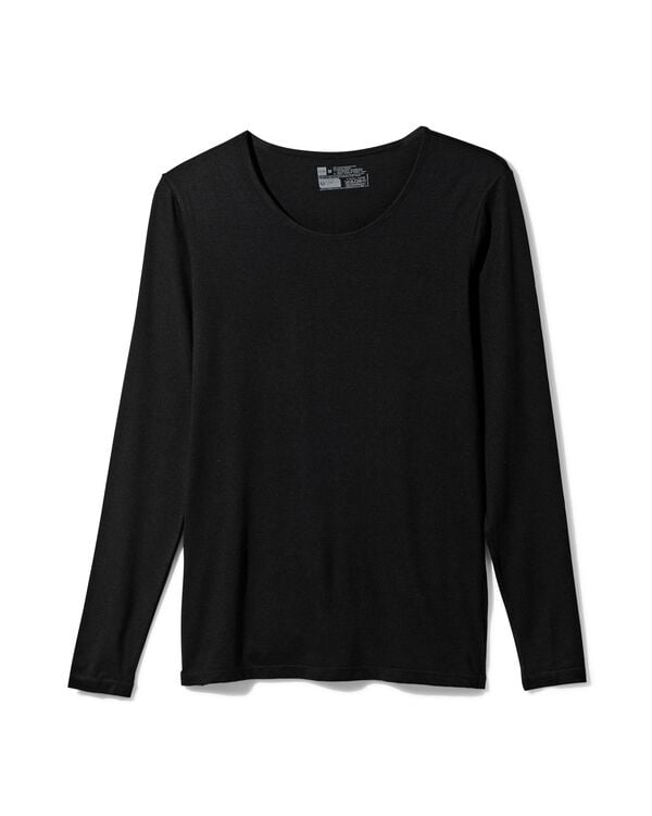 dames temptech T-shirt lange mouw zwart