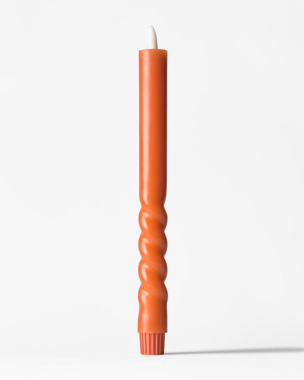 bougie de table led 2,5x27,3cm nervur&eacute;e orange - 13550204 - HEMA