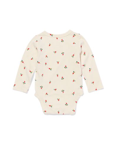 baby meegroei overslagbody rib radijs beige beige - 33461620BEIGE - HEMA