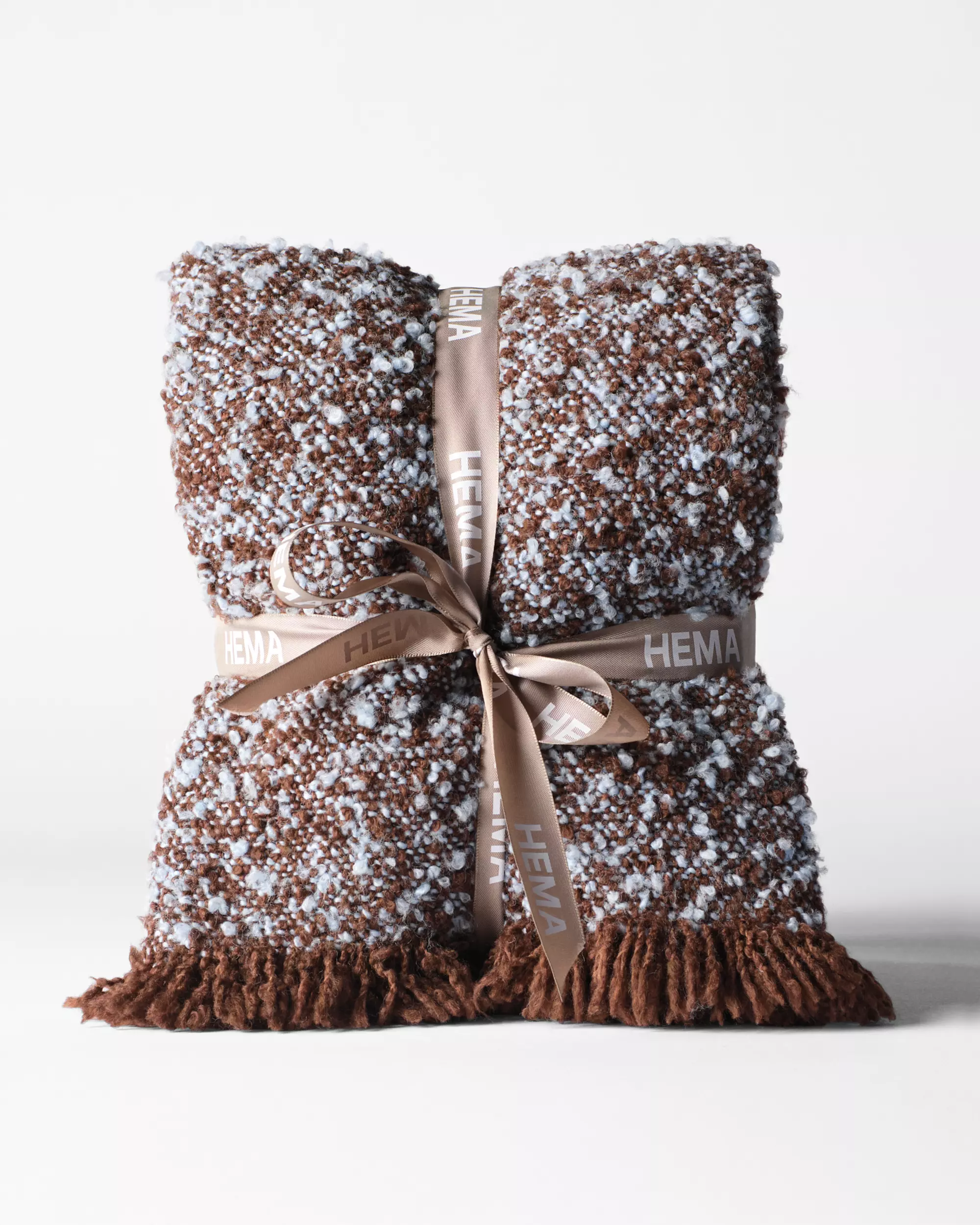 plaid 150x130cm boucle bruin