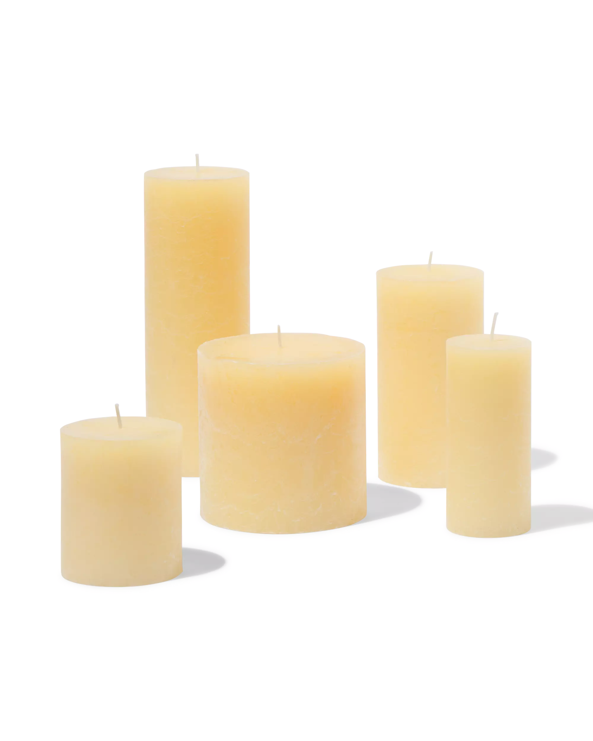 bougie rustique Ø5x11cm jaune clair