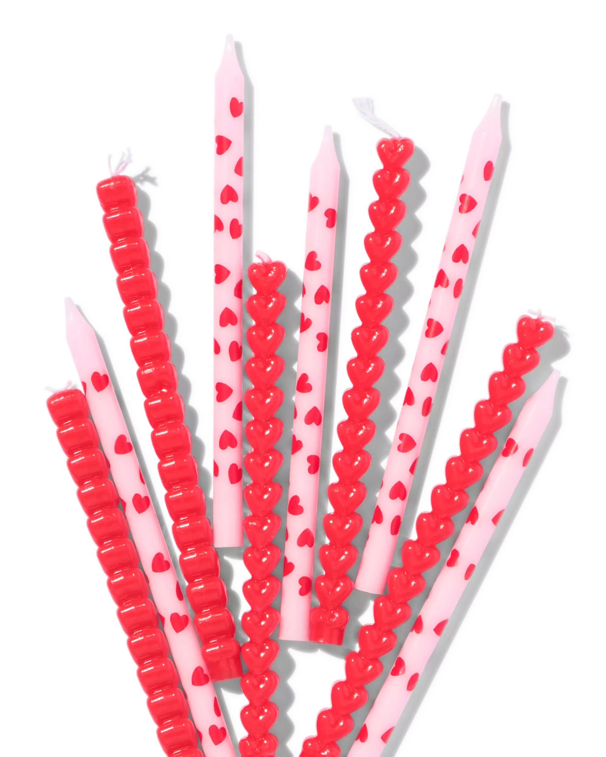 bougies de gâteau cœur lot de 10