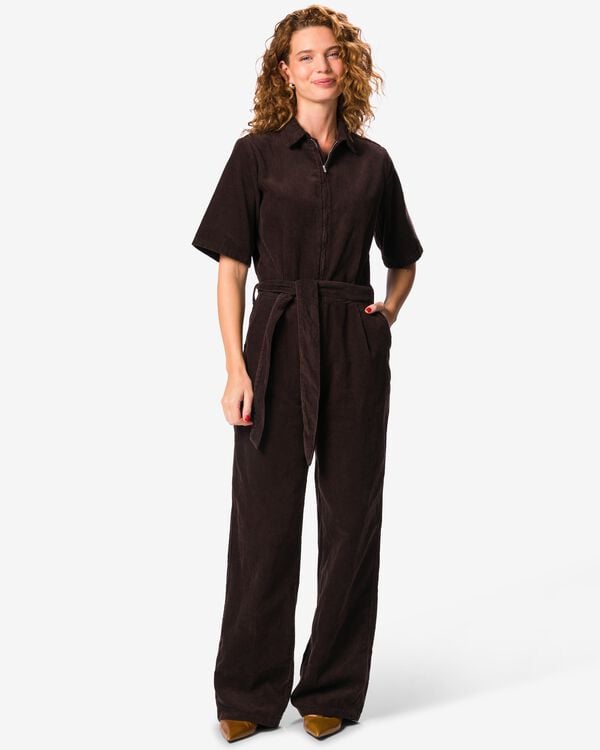 Damen-Jumpsuit, mit Rippenstruktur braun braun - 36215140BROWN - HEMA