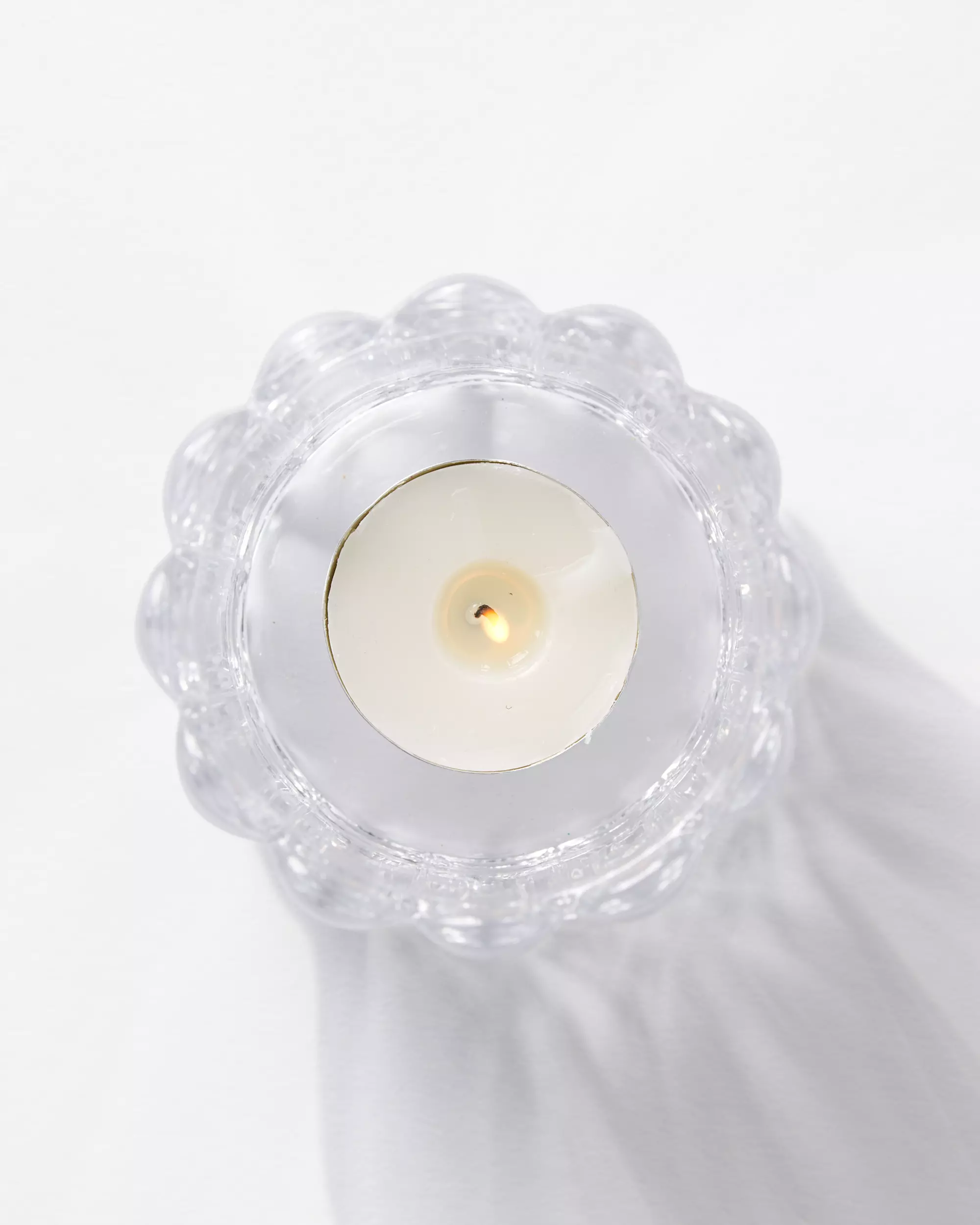 geurkaars ⌀8x8cm Bink glas ribbel transparant