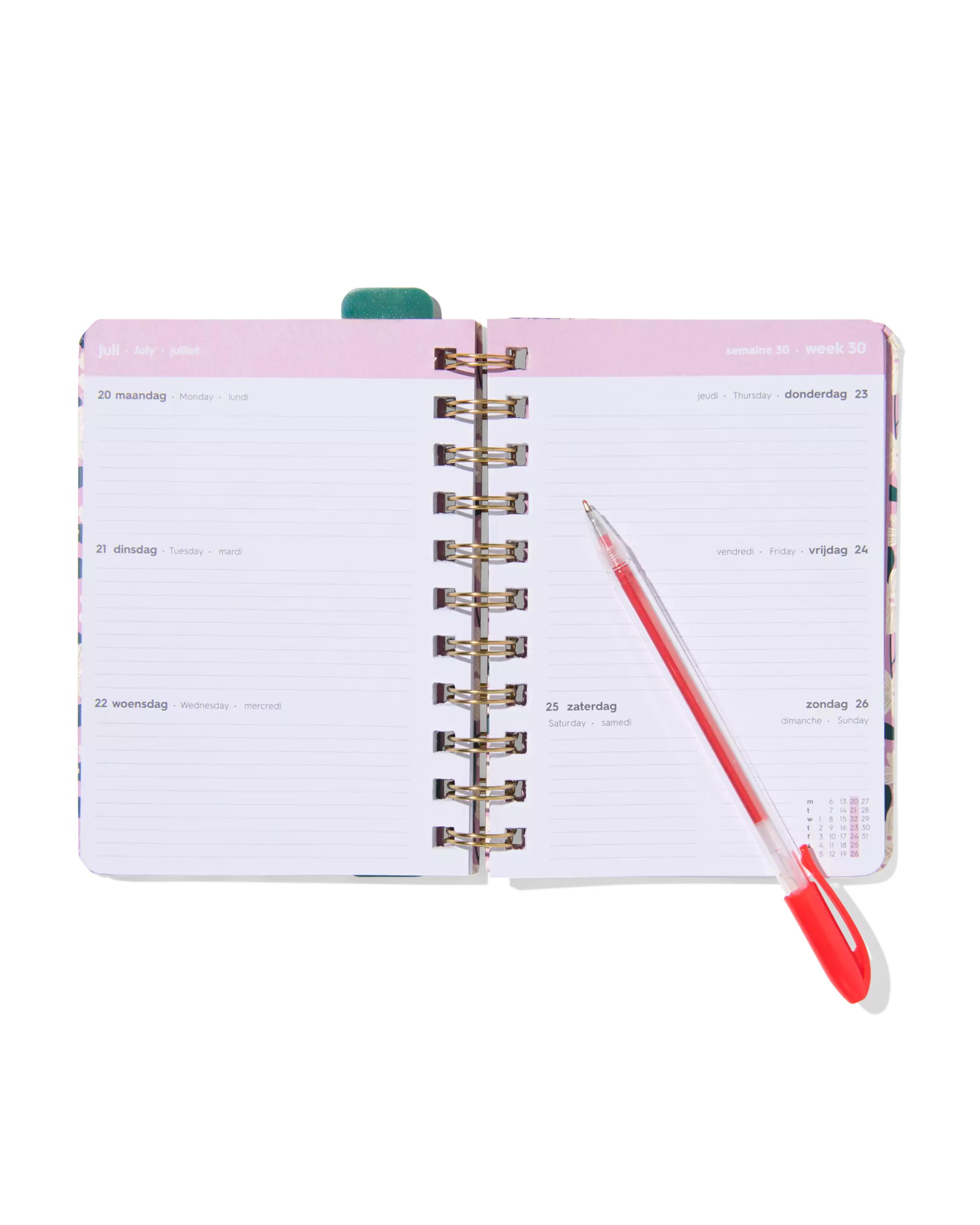 agenda 2026 A6 fleurs
