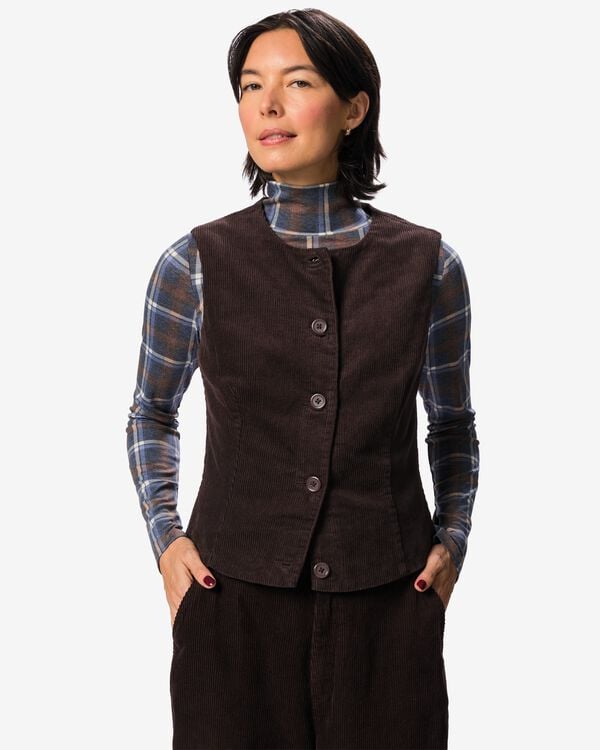 Damenweste Bodi mit Rippenstruktur braun braun - 36215240BROWN - HEMA