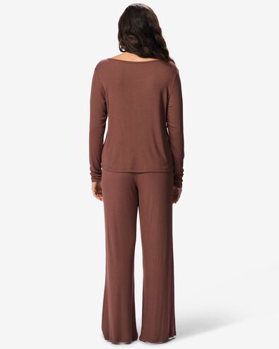 pyjama femme modal c&ocirc;tel&eacute; marron marron - 23401143BROWN - HEMA