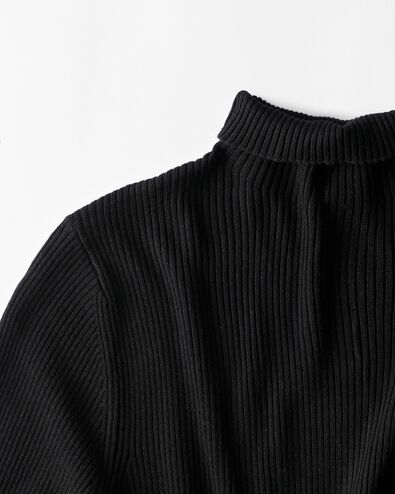 damestrui Louisa rib zwart zwart - 36216030BLACK - HEMA