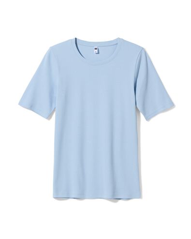 Damen-T-Shirt, normale Passform, gerippt blau blau - 36370085BLUE - HEMA