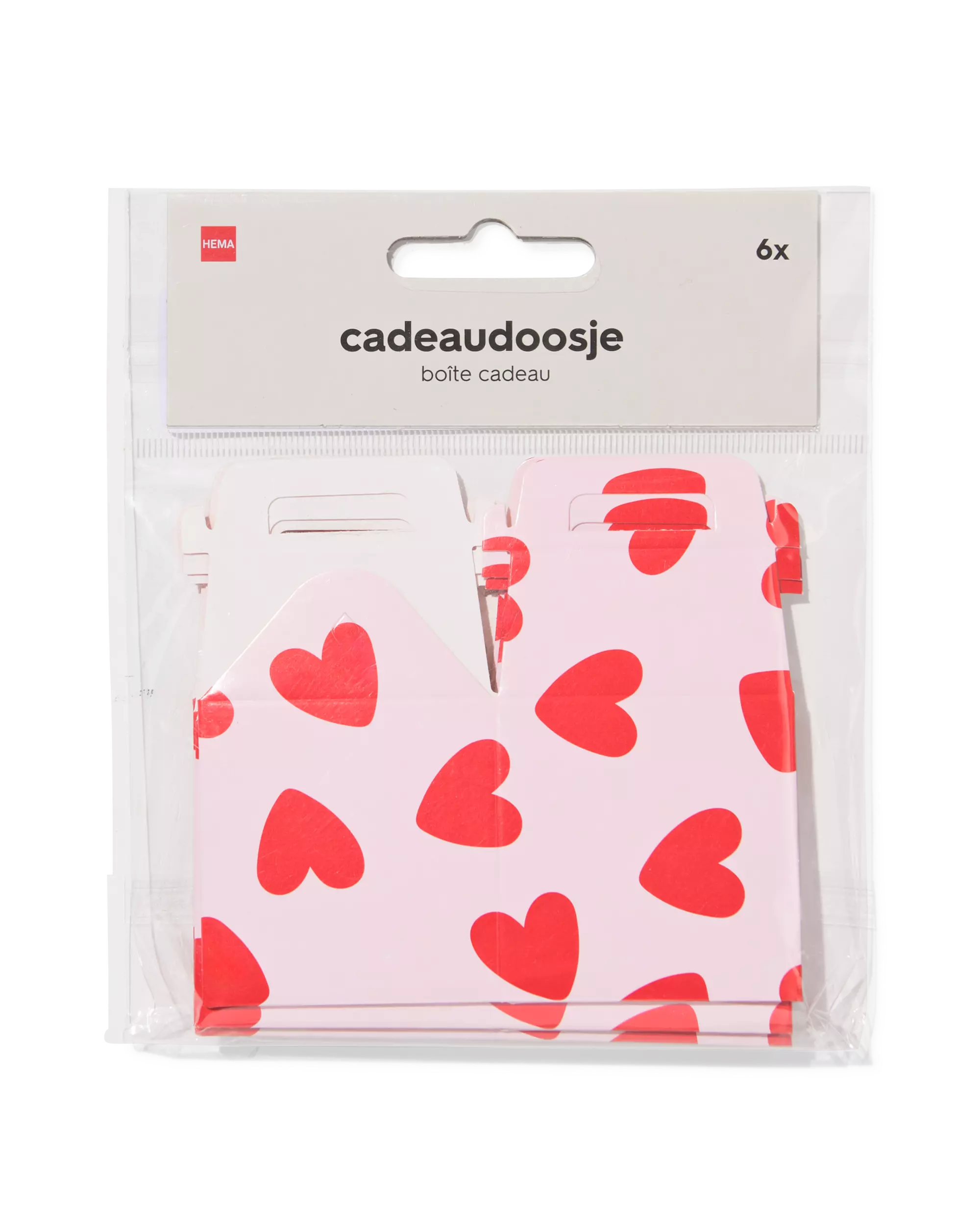 cadeaudoosjes 5x5x5cm hartjes - 6 stuks