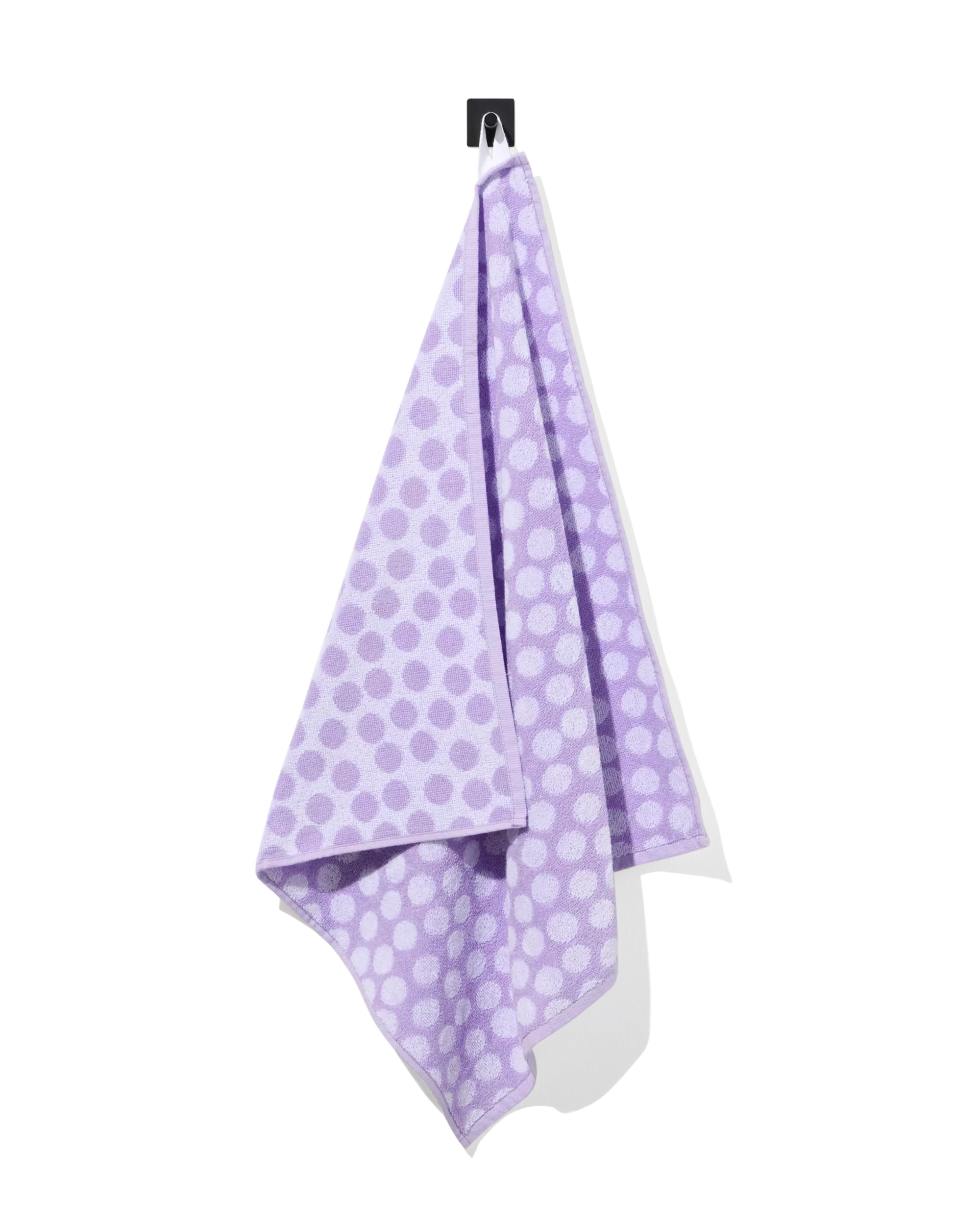 essuie-mains 50x50 coton lilas à pois