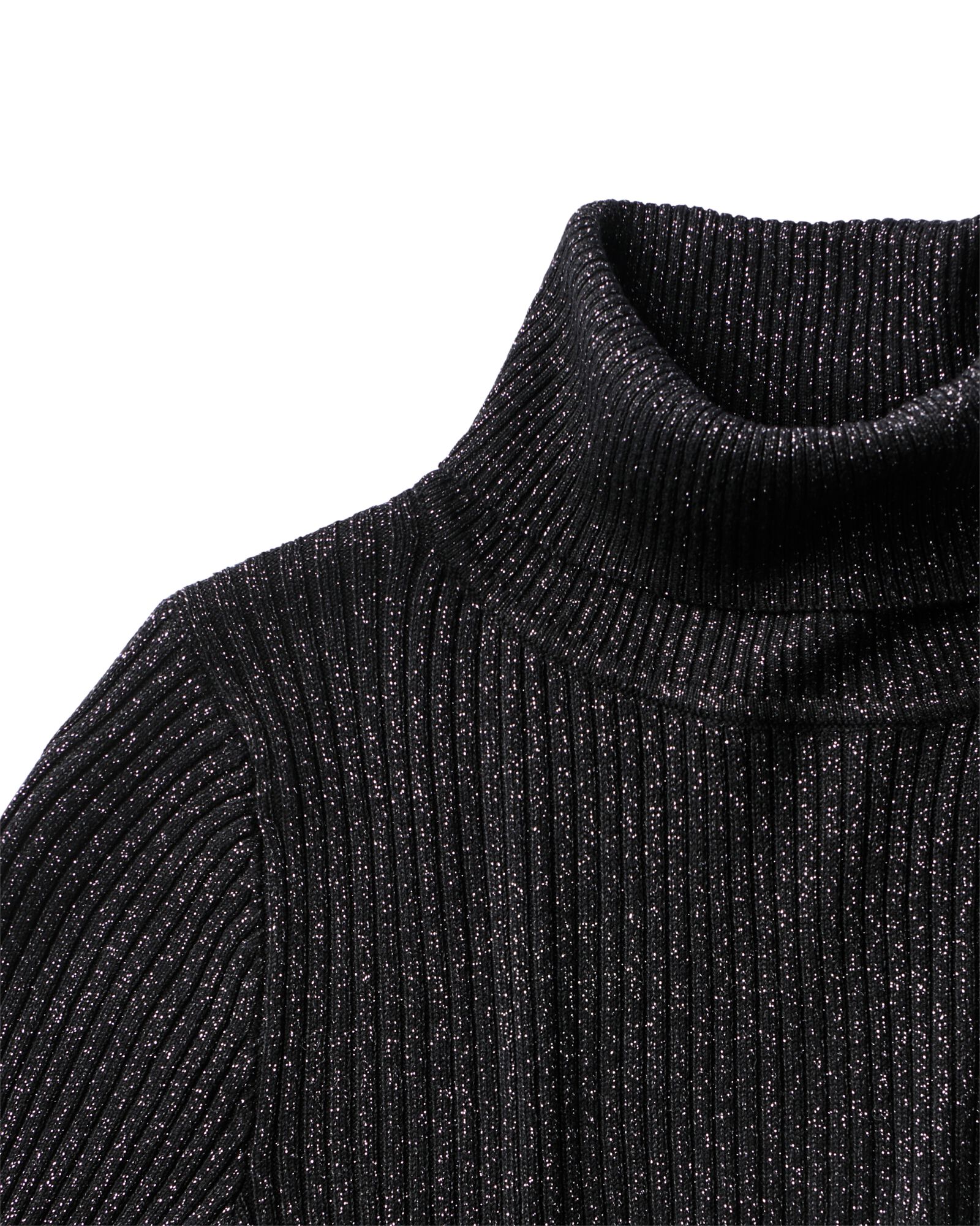 dames coltrui Nova met ribbels en glitters zwart zwart - 36245480BLACK - HEMA