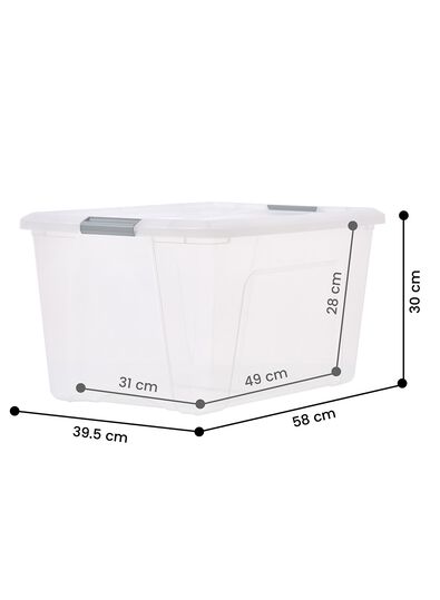 bo&icirc;te de rangement 45L Tokyo transparent 58x39.5x30 recycl&eacute;e 58 x 39.5 x 30 Tokyo - 39810409 - HEMA