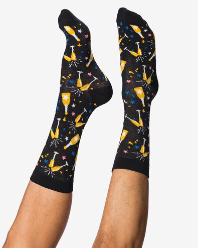 chaussettes avec coton cheers noir - 4103410BLACK - HEMA