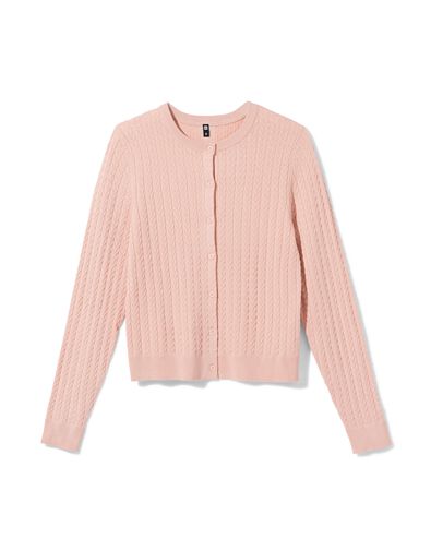 damesvest kabel roze roze - 36213870PINK - HEMA