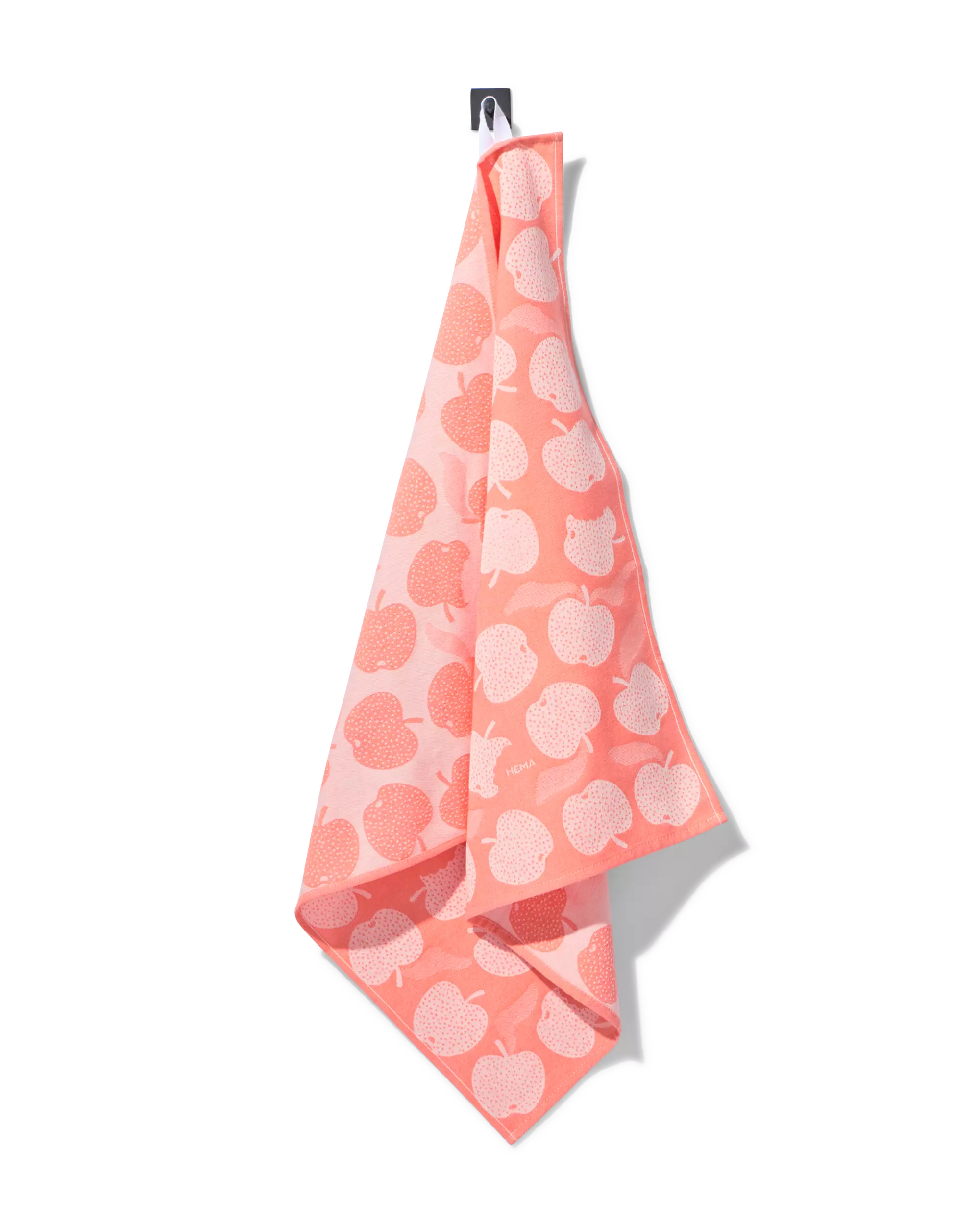 torchon 65x65 cm coton pomme corail