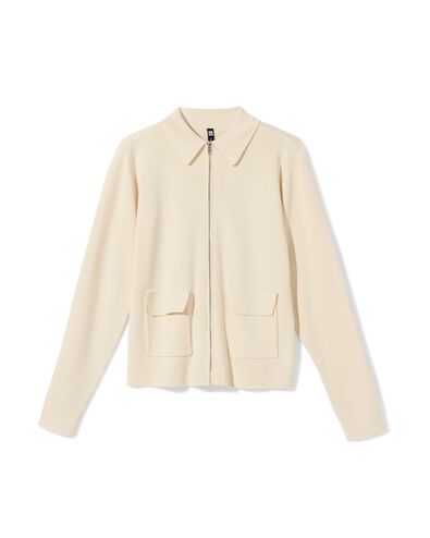 cardigan femme Ivory en maille blanc cass&eacute; blanc cass&eacute; - 36212450OFFWHITE - HEMA