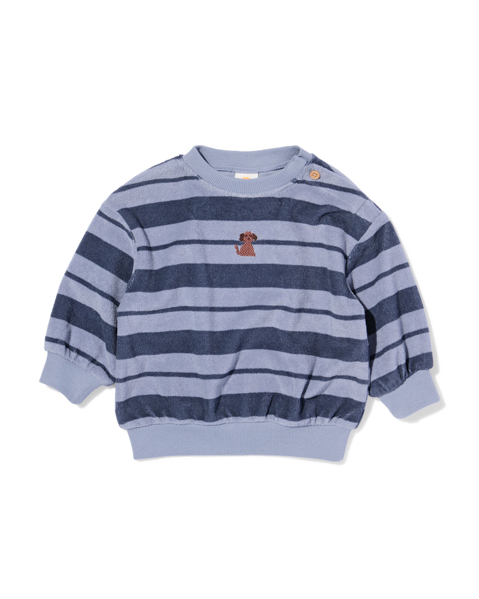 Babypullover aus Frottee, gestreift blau blau - 33105480BLUE - HEMA