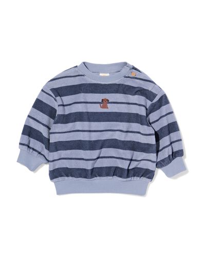 Babypullover aus Frottee, gestreift blau blau - 33105480BLUE - HEMA